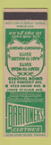 Matchbook Cover - Bartunek's Men's Clothes Cleveland OH