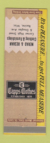 Matchbook Cover - Capps Clothes Men's Nerad & Reshan Racine WI