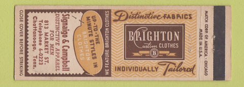 Matchbook Cover - Brighton Men's Clothes Signaigo Campbell Chattanooga TN