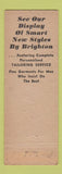 Matchbook Cover - Brighton Men's Clothes Signaigo Campbell Chattanooga TN