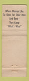 Matchbook Cover - Browning Hing Men's Clothes Omaha NE WEAR