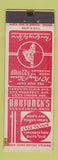 Matchbook Cover - Bartunek's Men's Clothes Cleveland OH WORN