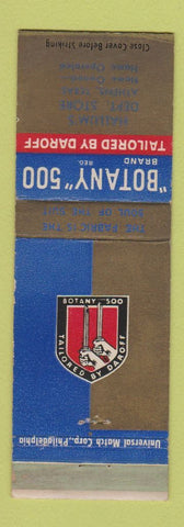 Matchbook Cover - Botany 500 Men's Clothes Hallum's Athens TX WEAR