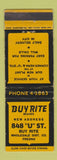 Matchbook Cover - Buy Rite Brands Fresno CA