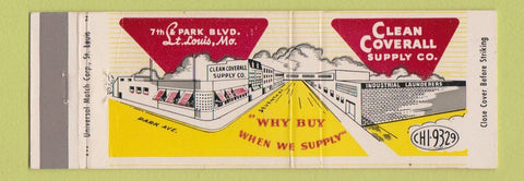 Matchbook Cover - Clean Coverall Supply St Louis MO Full Length