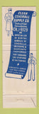 Matchbook Cover - Clean Coverall Supply St Louis MO Full Length