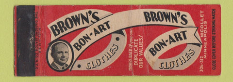 Matchbook Cover - Brown's Bon Art Clothes Minneapolis MN WEAR Full Length