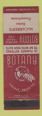Matchbook Cover - Botany 500 Men's Clothes McCarren's Butler PA