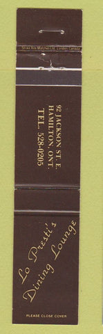 Matchbook Cover - Lo Presti's Dining Lounge Hamilton ON 12 Strike