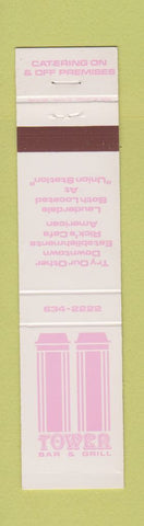 Matchbook Cover - Tower Bar Grill Fort Lauderdale? FL 12 Strike