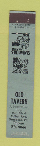 Matchbook Cover - Old Tavern Braddock PA 12 Strike