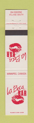 Matchbook Cover - La Boca Bar Winnipeg MB 12 Strike