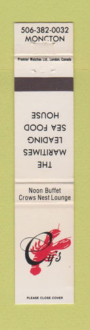 Matchbook Cover - Cy's Restaurant Moncton NB lobster 12 Strike