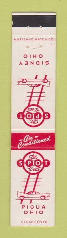 Matchbook Cover - The Spot Restaurant Sidney Piqua OH 12 Strike