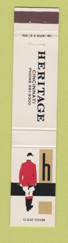 Matchbook Cover - Heritage Cincinnati OH 12 Strike