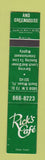 Matchbook Cover - Rick's Cafe South Miami FL 12 Strike