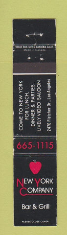 Matchbook Cover - New York Company Bar Grill Los Angeles CA WEAR 12 Strike