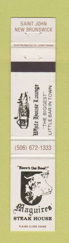 Matchbook Cover - Maguires' Steak House St John NB 12 Strike