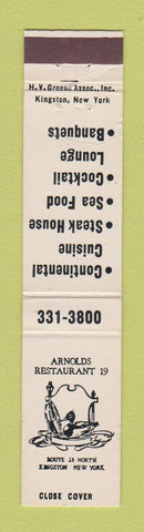 Matchbook Cover - Arnolds Restaurant 19 Kingston NY WEAR 12 Strike