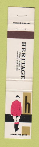 Matchbook Cover - Heritage Cincinnati OH 12 Strike