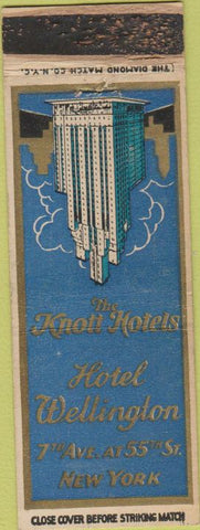 Matchbook Cover - Knotts Hotel Wellington New York City NY