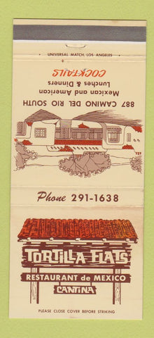 Matchbook Cover - Tortilla Flats Mexican Restaurant Mission Valley CA 30 Strike