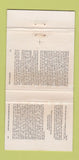 Matchbook Cover Fortunes and Misfortunes of Moll Flanders Daniel Defoe 30 Strike