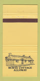 Matchbook Cover - Burns Cottage Alloway Ayr? Scotland 30 Strike