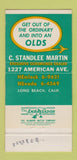 Matchbook Cover - C Standlee Martin Olsmobile Long Beach CA 30 Strike