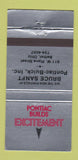 Matchbook Cover - Bruce Sanft Pontiac Buick Bethel OH 30 Strike