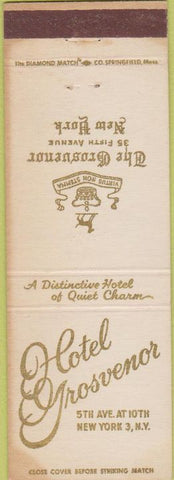 Matchbook Cover - Hotel Grosvenor New York City NY