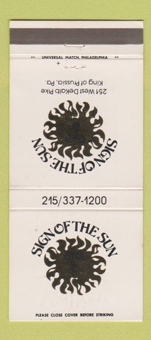 Matchbook Cover - Sign of the Sun King of Prussia PA 30 Strike