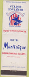 Matchbook Cover - Hotel Martinique New York City NY