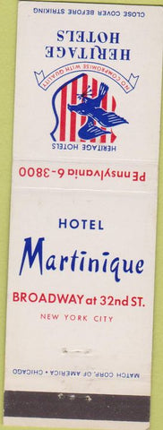 Matchbook Cover - Hotel Martinique New York City NY