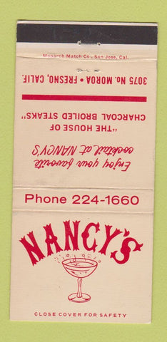 Matchbook Cover - Nancy's Restaurant Fresno CA 30 Strike