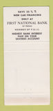 Matchbook Cover - First National Bank of Fresno CA 30 Strike