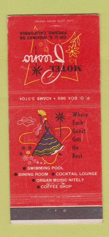 Matchbook Cover - Motel Fresno CA girlie 30 Strike