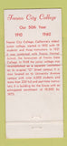 Matchbook Cover - Fresno City College CA 1960 30 Strike
