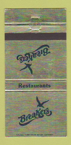 Matchbook Cover - Breakers Restaurants Fresno Sacramento CA 30 Strike