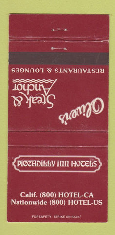 Matchbook Cover - Piccadilly Inn Hotels Fresno CA 30 Strike