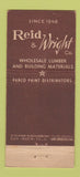 Matchbook Cover - Reid Redwood & Wright Fresno CA WORN 21 Strike Feature