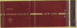 Matchbook Cover - Hotel Pennsylvania New York City NY