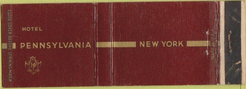 Matchbook Cover - Hotel Pennsylvania New York City NY