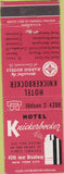 Matchbook Cover - Hotel Knickerbocker New York City NY