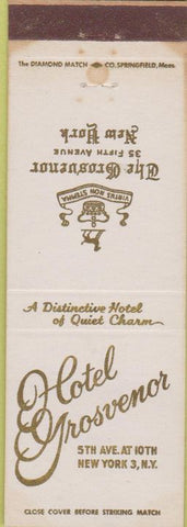 Matchbook Cover - Hotel Grosvenor New York City NY