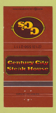 Matchbook Cover - Century City Steak House Century City CA 30 Strike