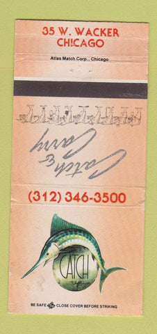 Matchbook Cover - Catch and Carry Chicago IL seafood WORN 30 Strike
