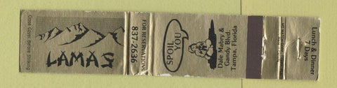 Matchbook Cover - Lamas Restaurant Tampa FL WEAR 12 Strike