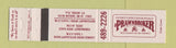 Matchbook Cover - Prawnbroker Restaurant Seafood Fort Myers FL 12 Strike