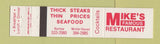 Matchbook Cover - Mike's Famous Restaurant Bartow Winter Haven FL 12 Strike
